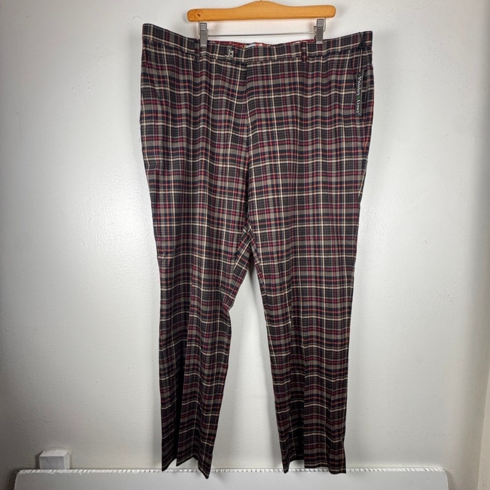 Paisley & Gray Mens Plaid Dress Pants Multicolor Tartan Slim Fit 42x32 NWT - Picture 1 of 9